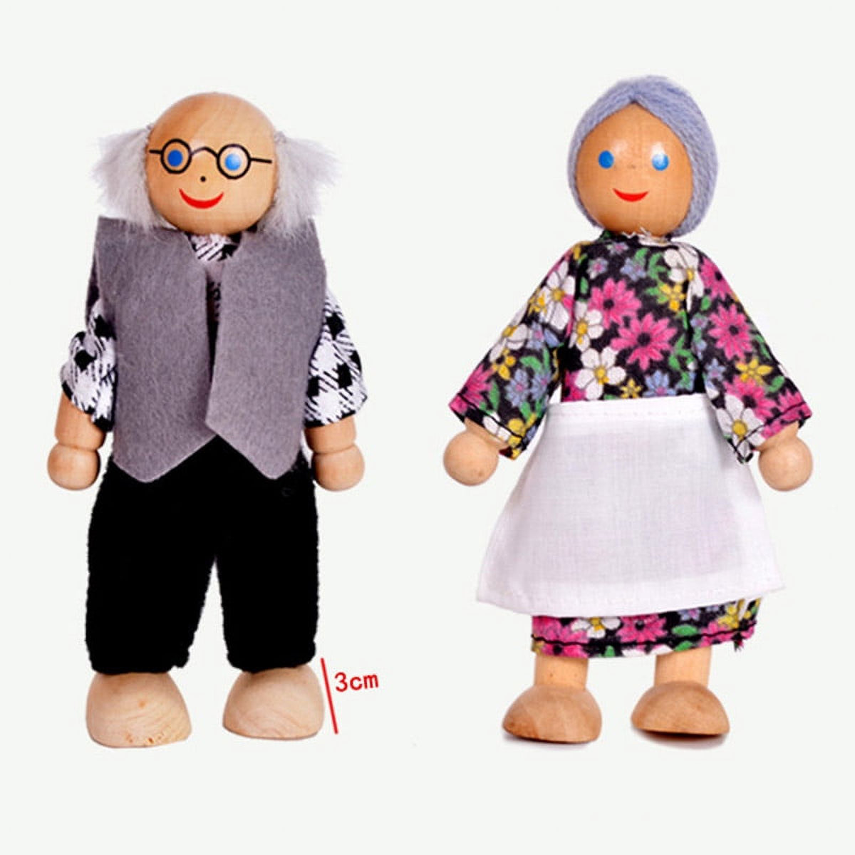 Miniature Dolls House Family 7 People Doll Toy B23459