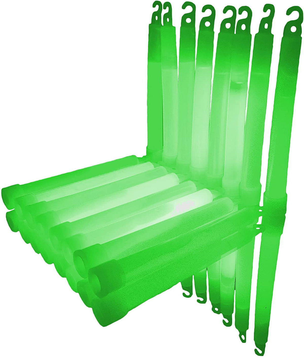 100 Pack Green 6 inch Glow Sticks with Lanyards J822486