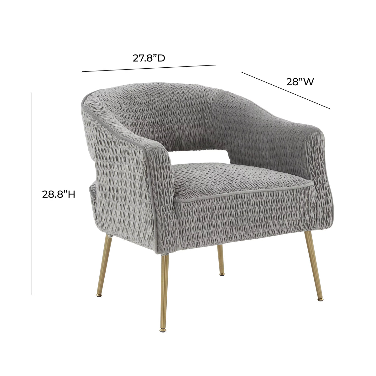 Grey Velvet Accent Chair R9075