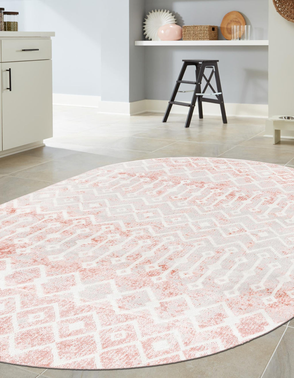 Oval Dusty Rose Low Rug C845632