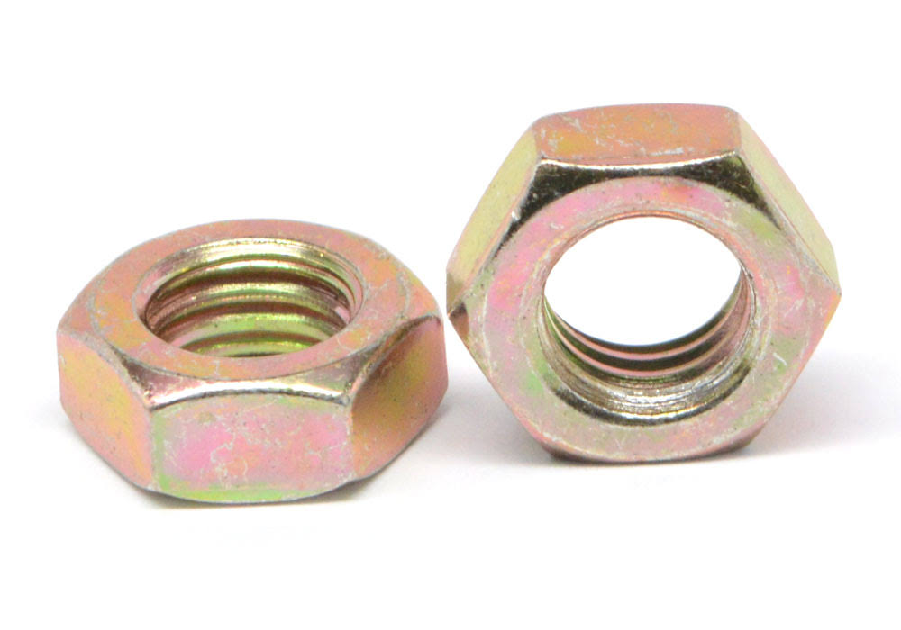 #4-40 x 3/16 x 1/16 Coarse Thread Hex Machine Screw Nut Low Carbon Steel Yellow Zinc Plated R58856
