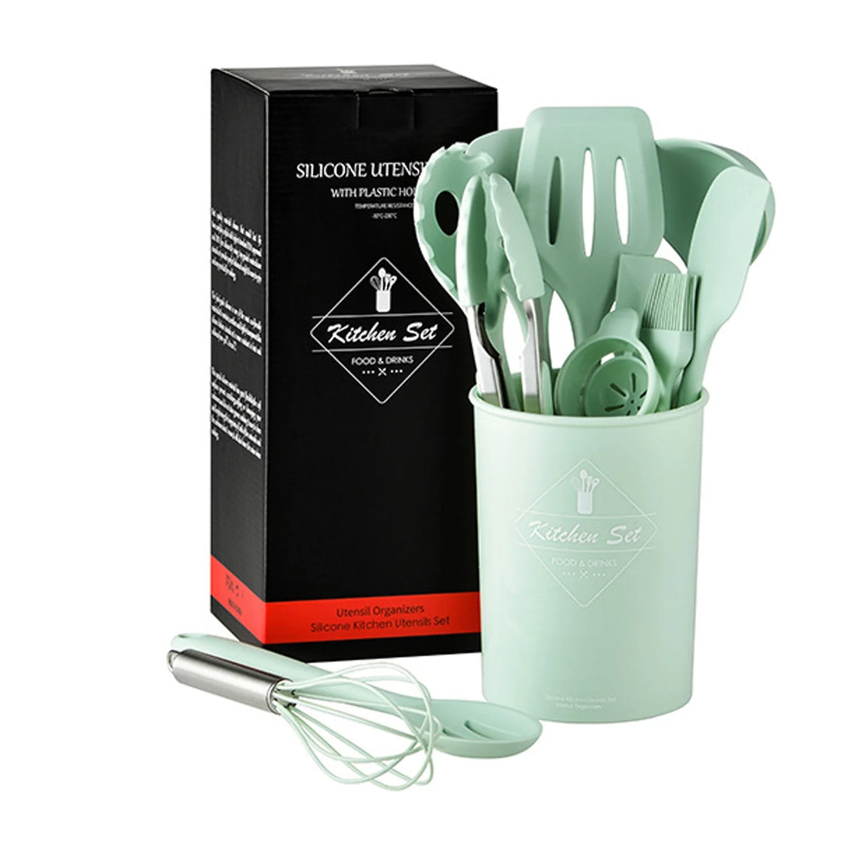 12 Pieces Silicone Kitchen Utensils Set with Holder L30462