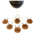 Set of 6 Brown Wine Glass Marker Sets M430345