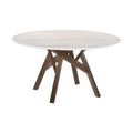 Round Marble Dining Table with Wood Legs B61931