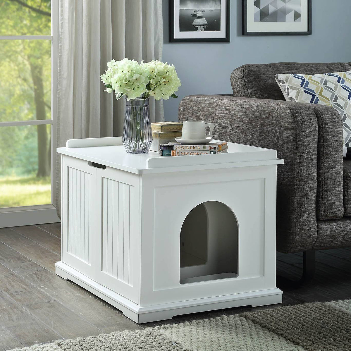 Cat Washroom Storage Bench, Litter Box Cover C52894