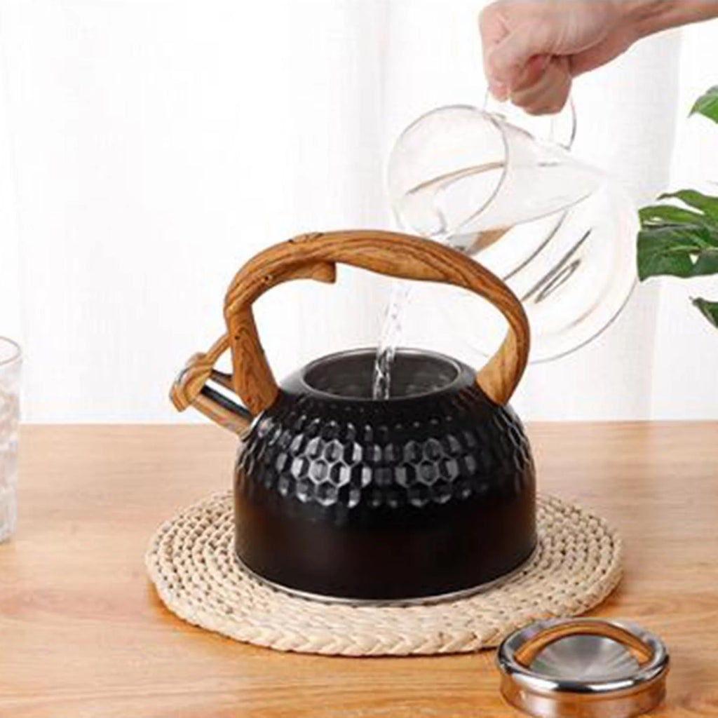 Black Stainless Steel Whistling Tea Pot U147