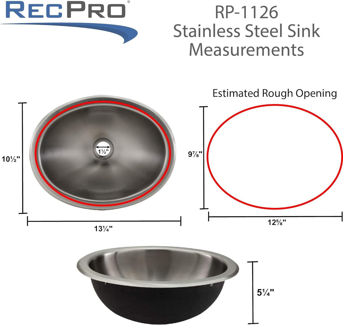 Stainless Steel Oval RV Kitchen Sink S650704