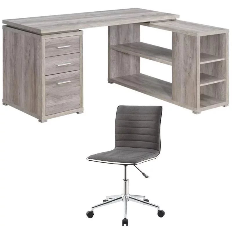 2 Piece L-Shaped Desk & Office Chair Set H3682