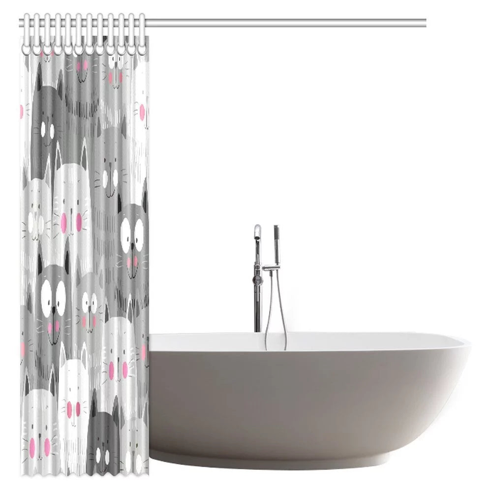 Cat Shower Curtain 66 X 72 Inches J5714