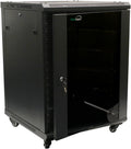 15U Wall Mount Server Cabinet 24-inch Depth Glass Door R674831