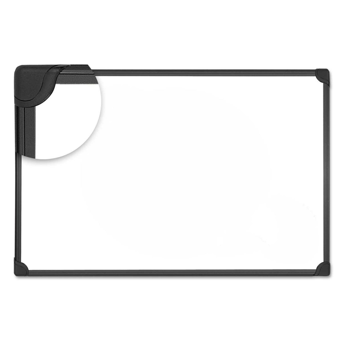 White Magnetic Steel Dry Erase Board with Black Frame, 36 x 24 x 1/2 inch X5657