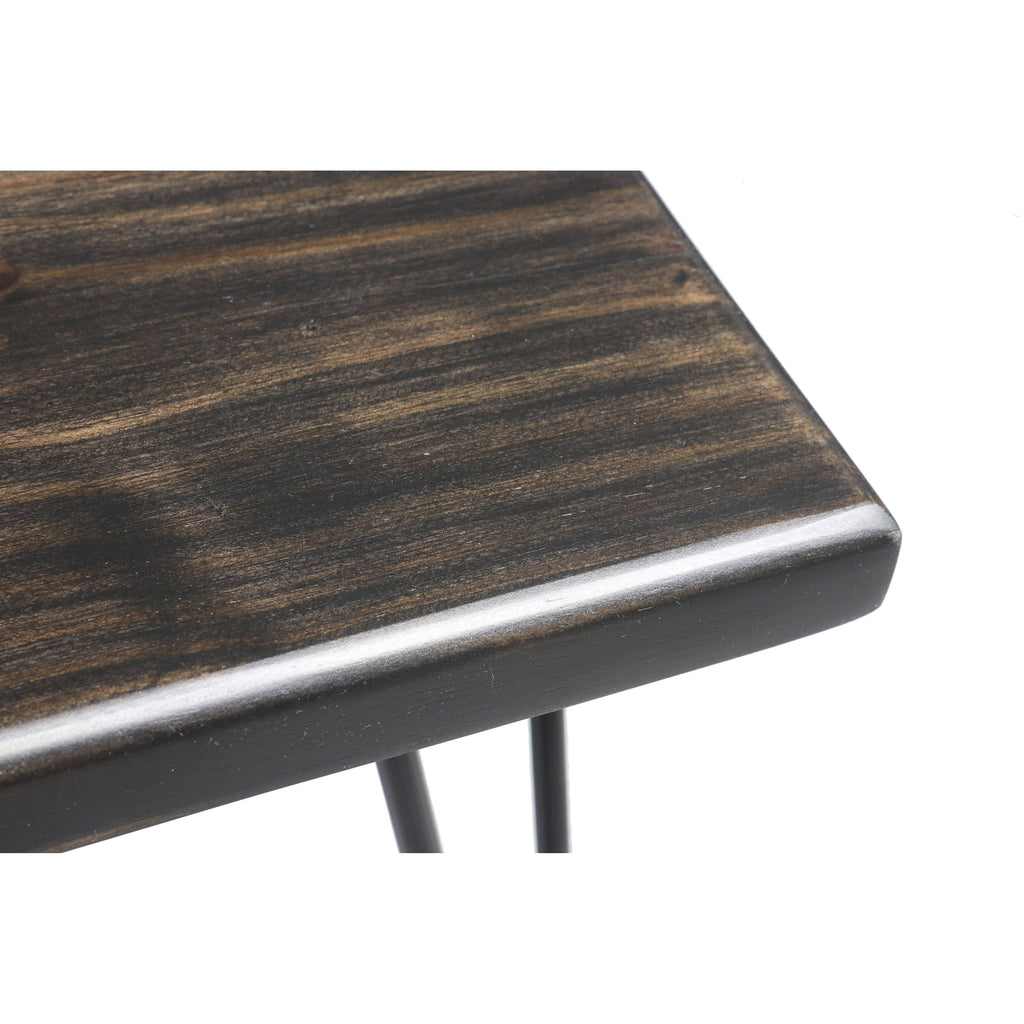 Rustic White Wood Bench I464