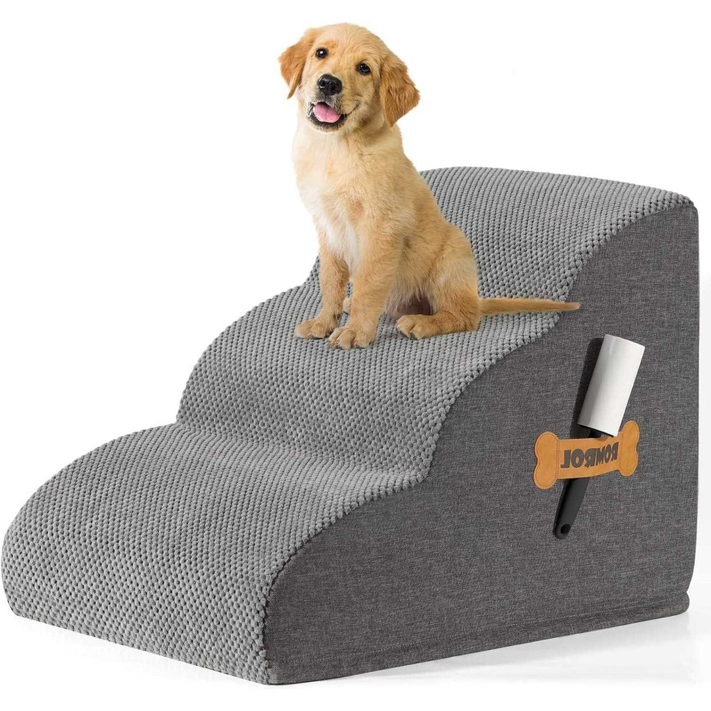 Extra Wide Dog Stairs with Non-Slip Waterproof Fabric Cover Y543
