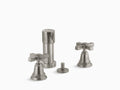 Vibrant Brushed Nickel Vertical Spray Bidet Faucet with Cross Handles Y2414