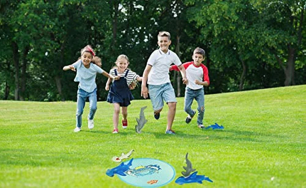Hammerhead Shark Toss Game Set of 6 Foam Rubber Sharks with 1 Target Ring C9579