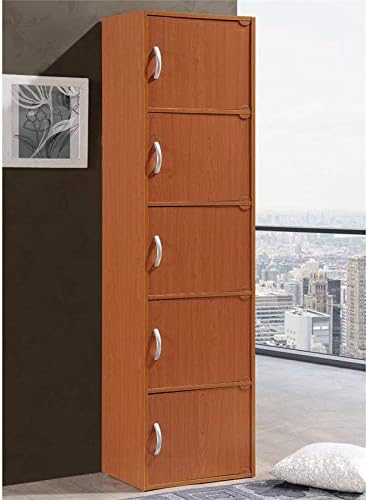 5 Shelf 5 Door Bookcase in Cherry Y6463