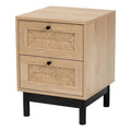 2-Drawer Mid-Century Wood End Table K599