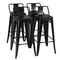 Black Metal Barstools Set of 4 L1298