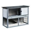 2-Tier Wooden Rabbit Hutch with Cage G568