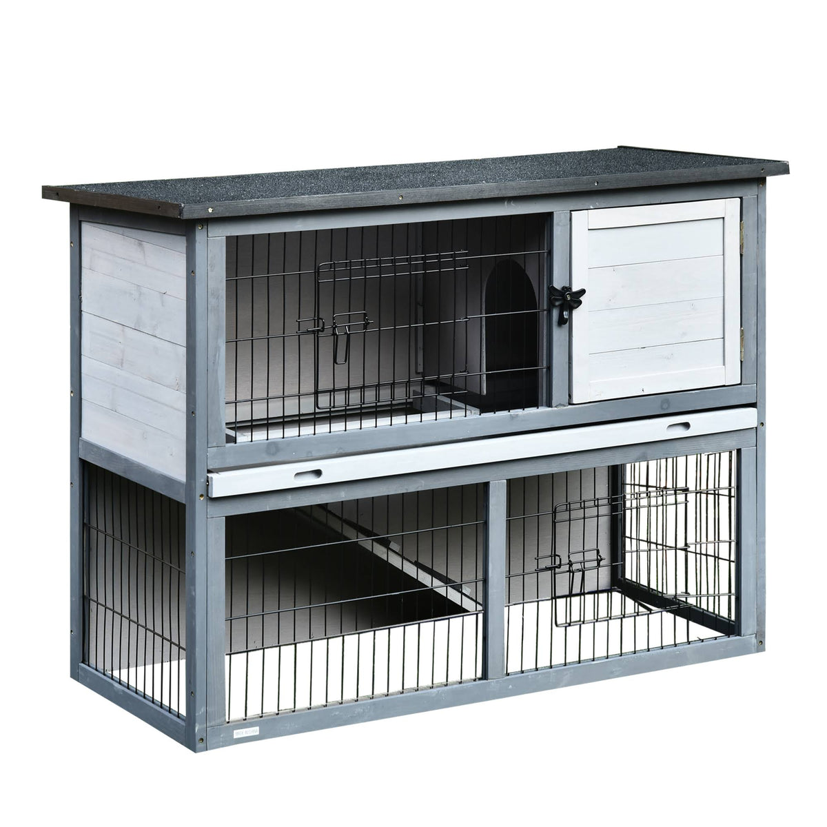 2-Tier Wooden Rabbit Hutch with Cage G568