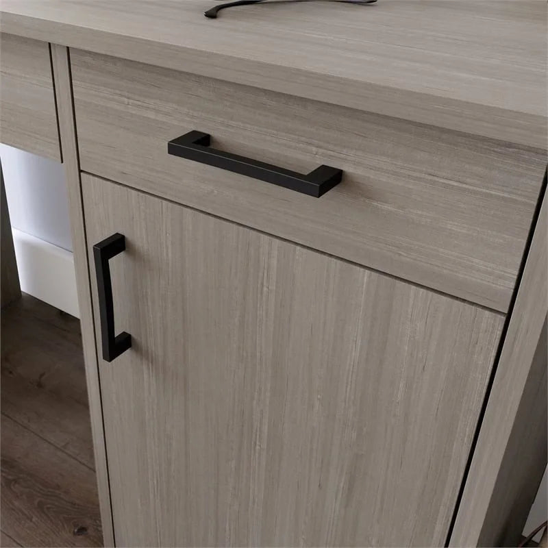 Contemporary Gray Engineered Wood Computer Desk P8101