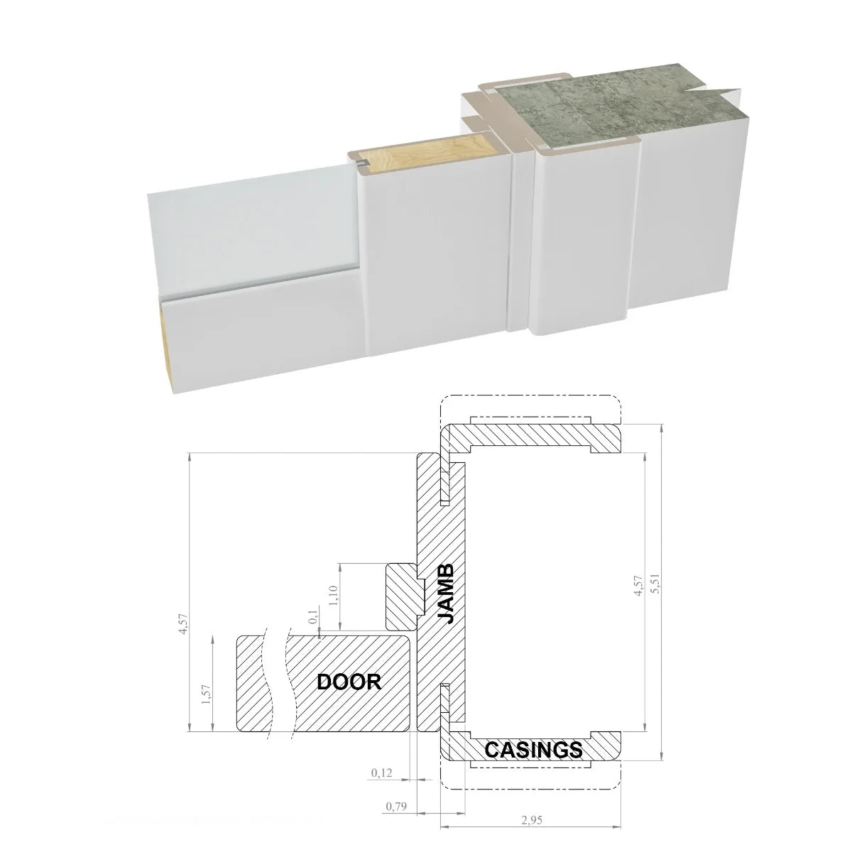 Solid French Door 30 x 80 inches White Silk Clear Glass Single Regular Panel Frame Trims Handle K74857