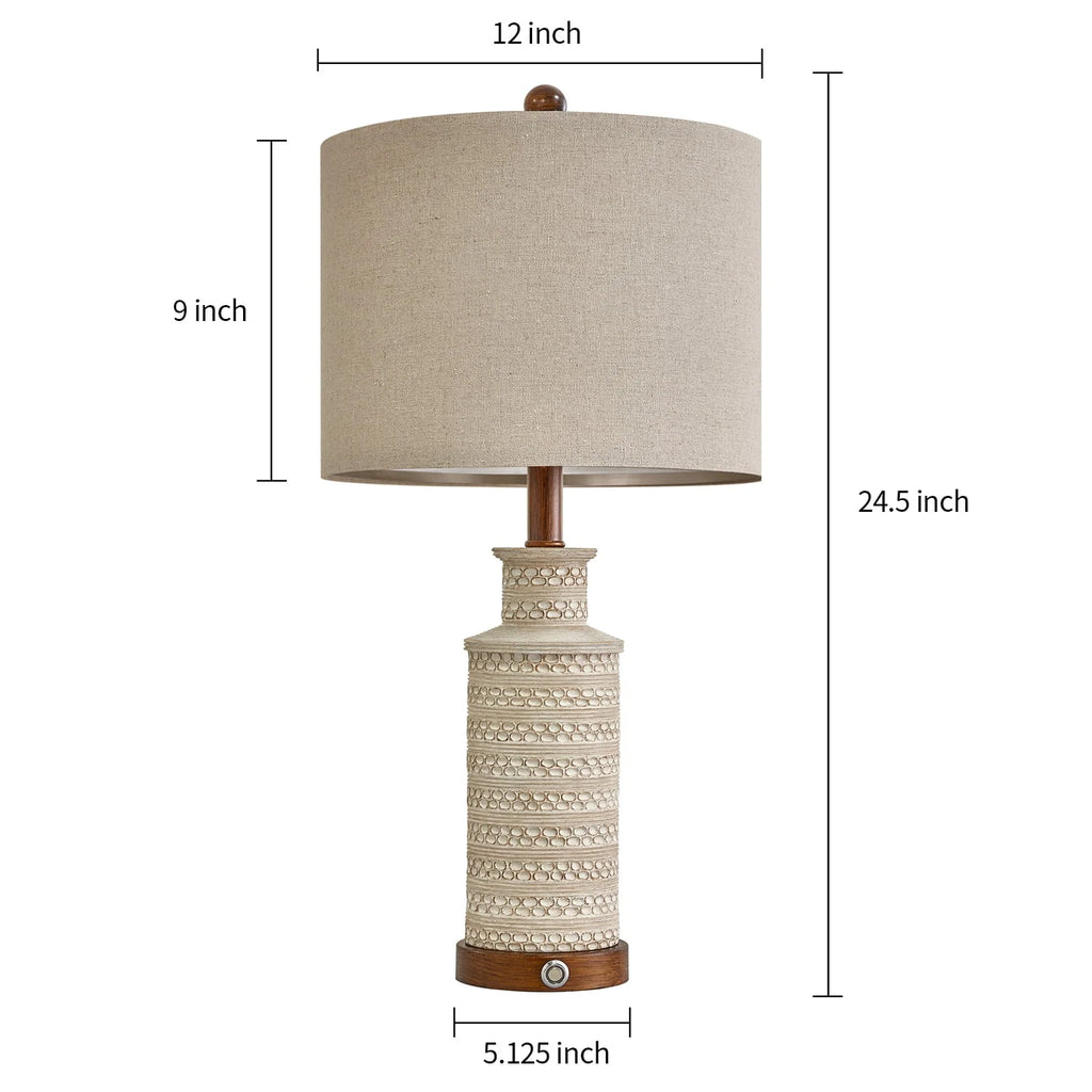 3 Way Dimmable Table Lamp Set of 2 with USB Ports G739522