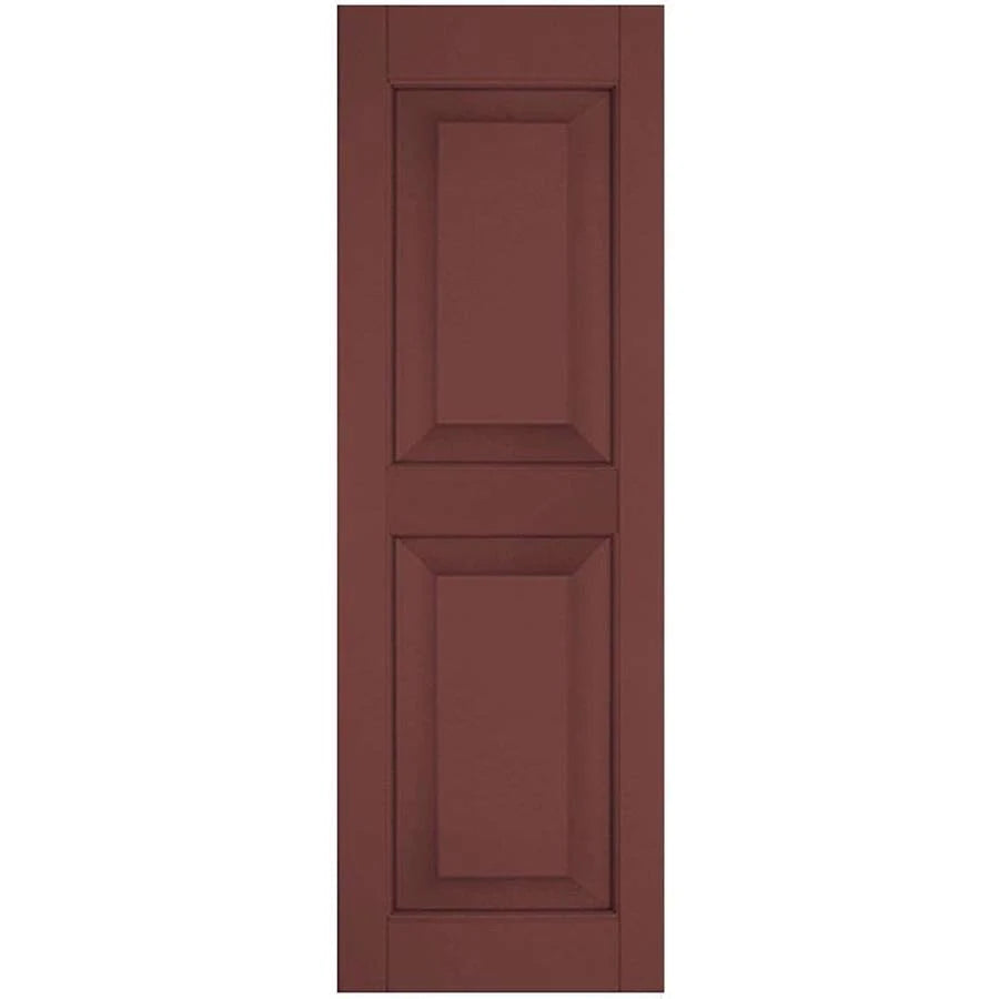 Cottage Red Exterior Real Wood Pine Raised Panel Shutters Pair Q22155
