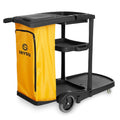 Black Housekeeping Cleaning Cart with Shelves and Vinyl Bag X208