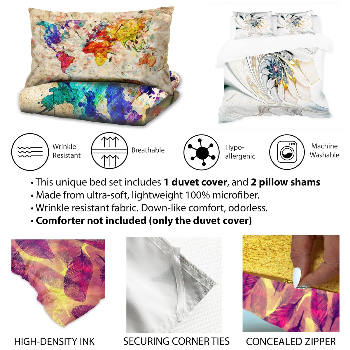 Pink Floral Bedding Set with 1 Sham F7064