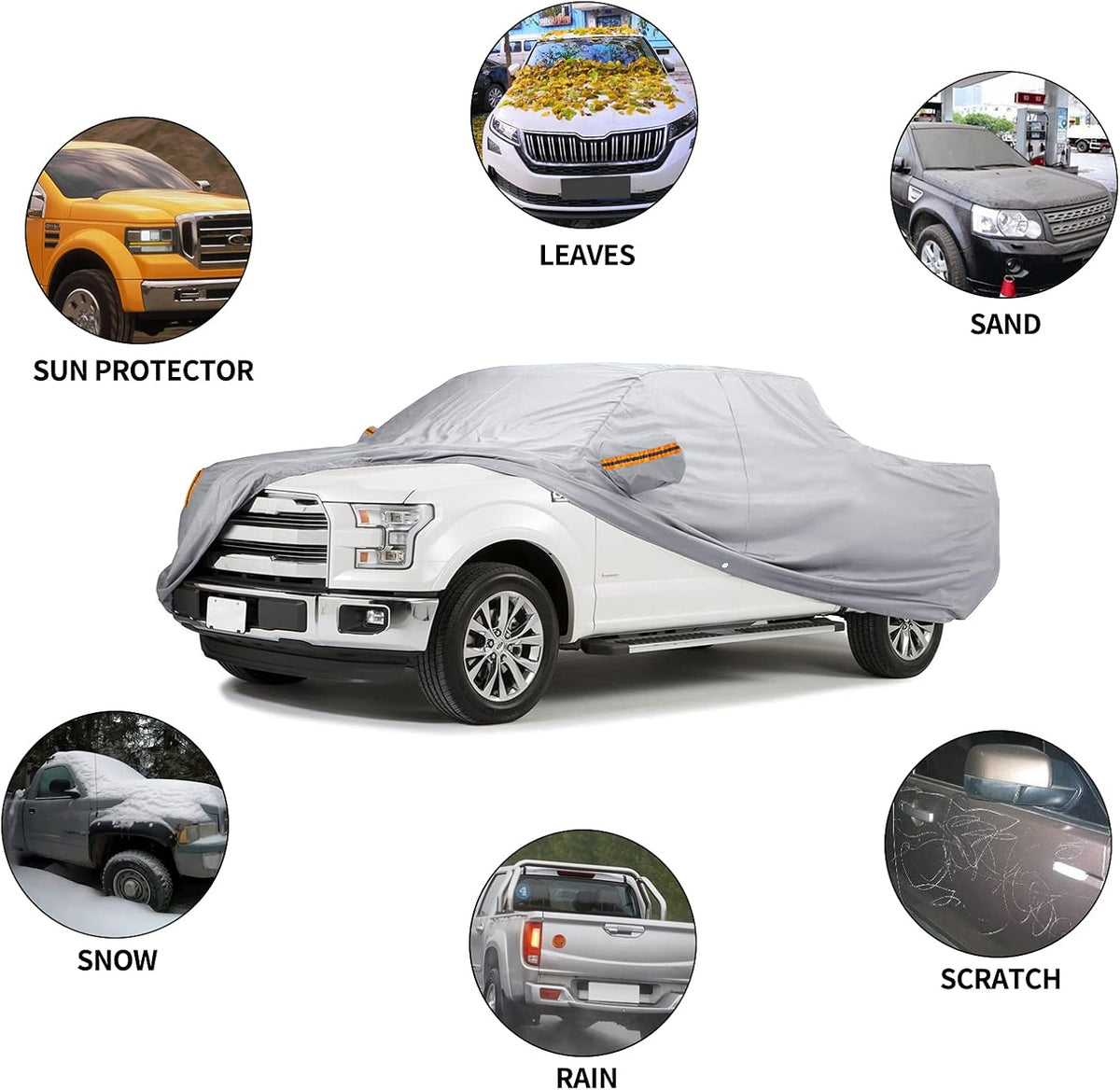 Waterproof Car Cover for Ford F150 Super Crew Cab, Pack of 2 C50506