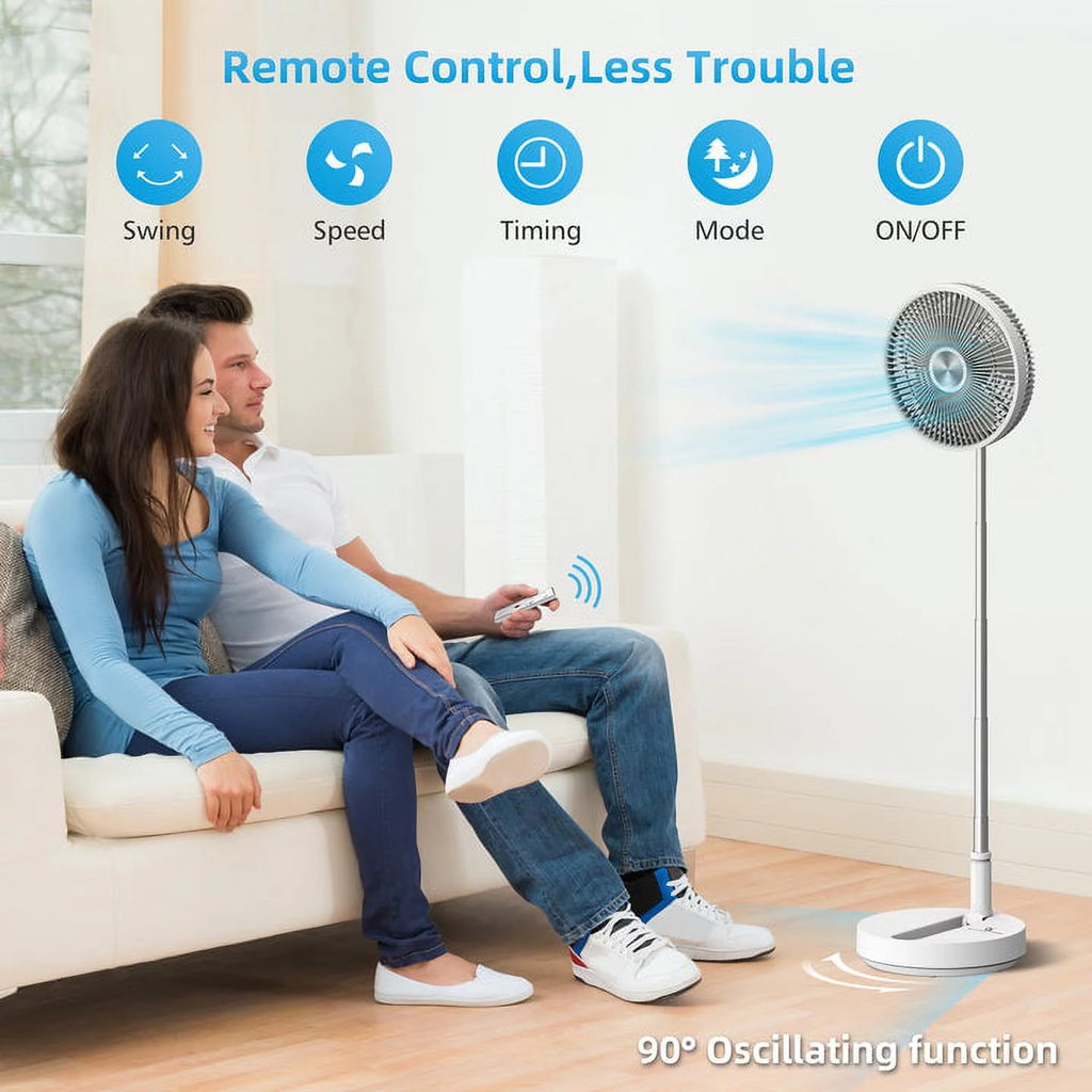 Foldable Portable Adjustable Oscillating Standing Fan W217