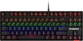 TK87 Mechanical Gaming Keyboard, RGB Rainbow LED Backlit TKL 87 Keys Anti-Ghosting Wired Keyboard Red Switch Black E851341