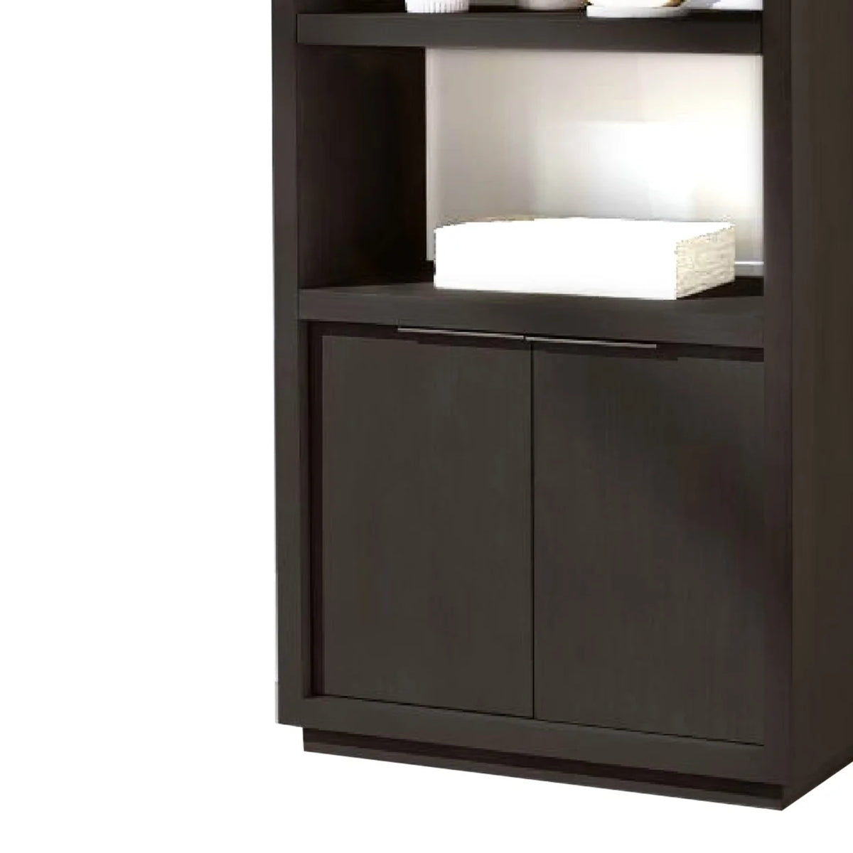 74 Inch Solid Wood Bookshelf with 2 Cabinets F876830