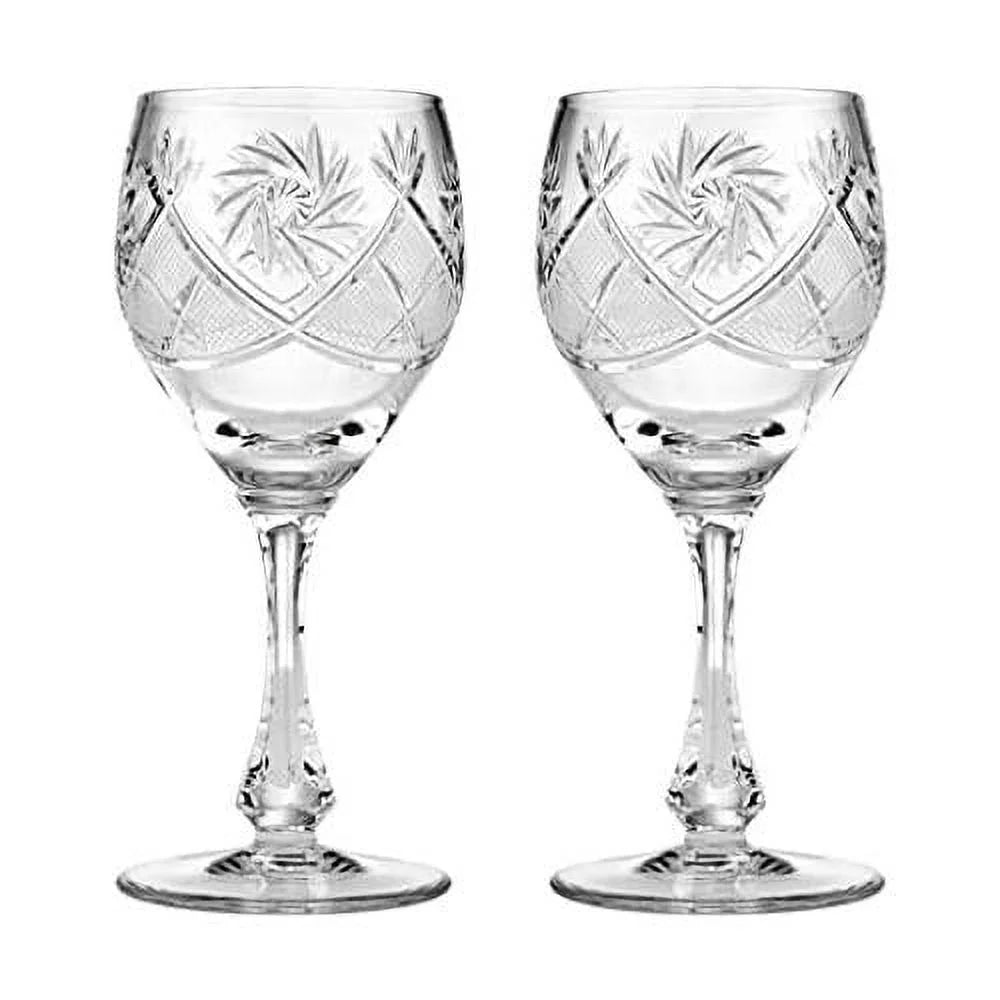 Set Of 2 Vintage Crystal Wine Goblets V61279