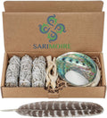 White Sage Smudge Sticks with Abalone Shell Tripod Stand Feather and White Sand R548