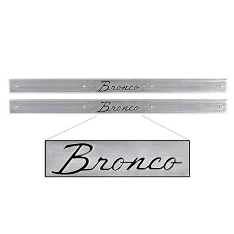Door Sill Plates with Bronco Logo Billet Aluminum Pair Q258873