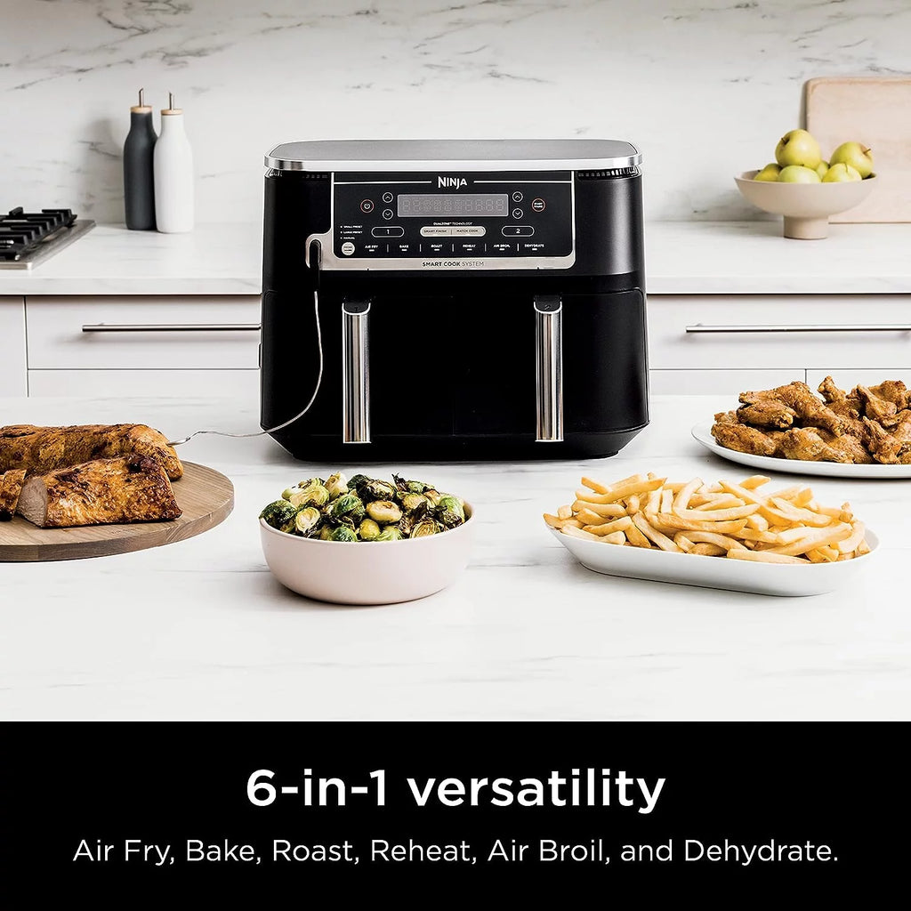 Black 6-in-1 10-qt. XL 2-Basket Air Fryer F326