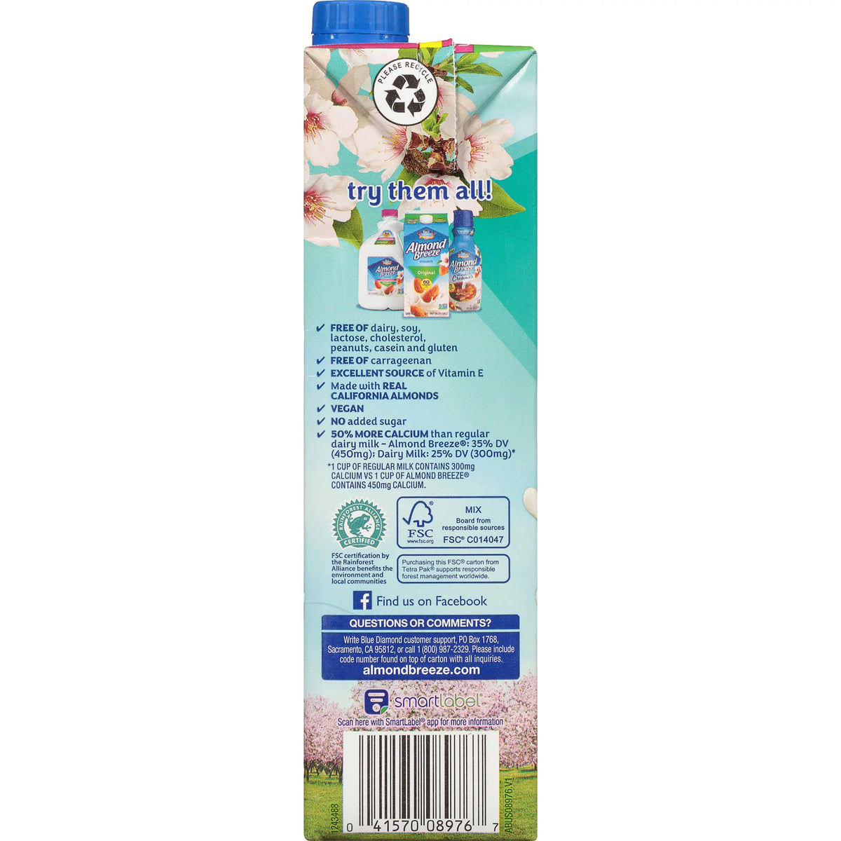 Unsweetened Almond Coconut Blend 32 fl oz Pack of 4 J582