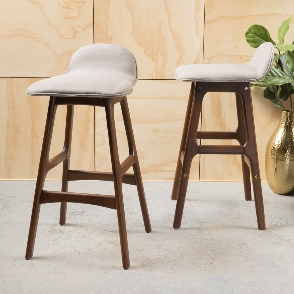 Mid-Century Modern Upholstered Barstools (Set of 2) Y92532