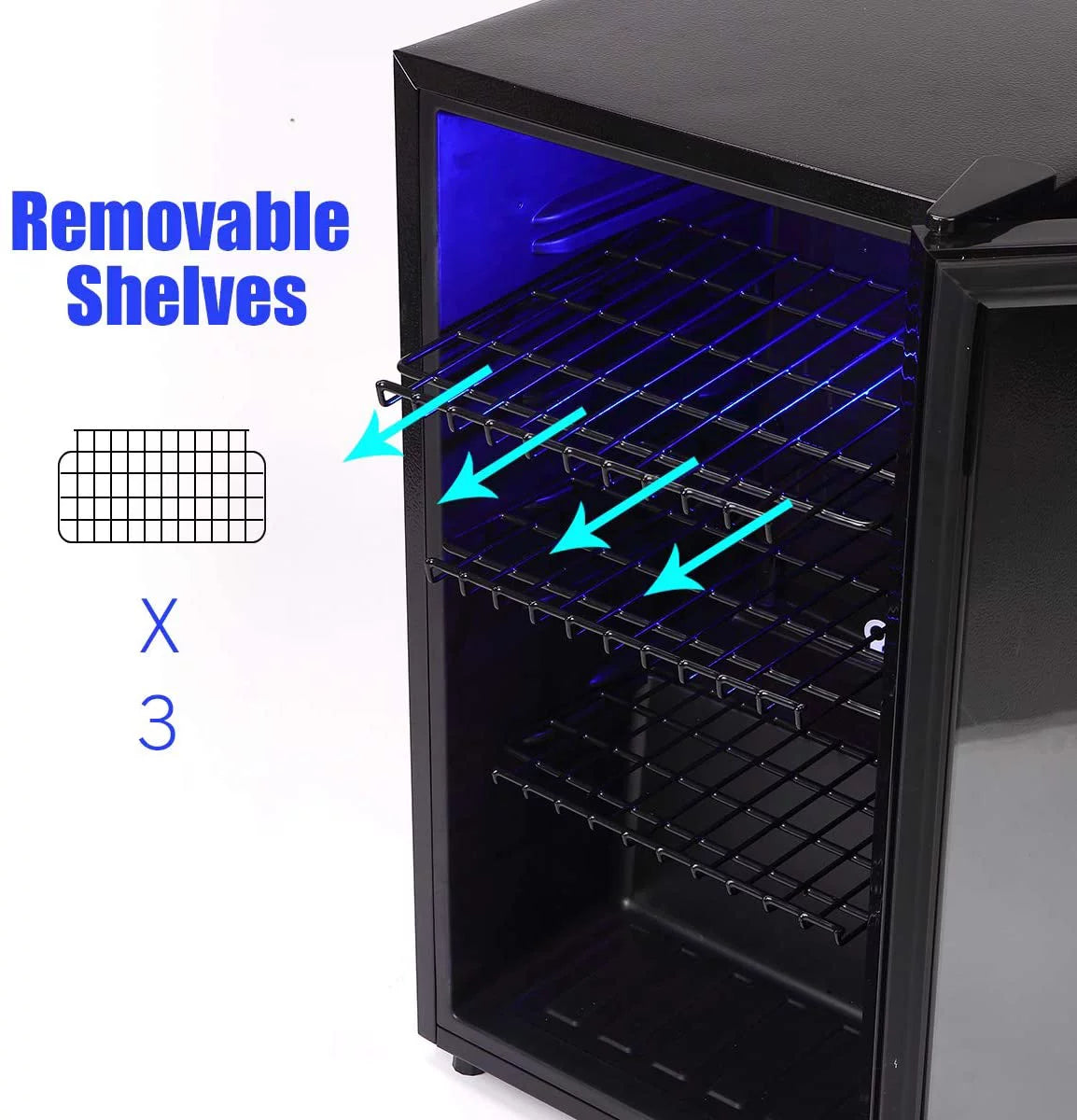100 Can Capacity Compact Beverage Refrigerator with Glass Door G4284