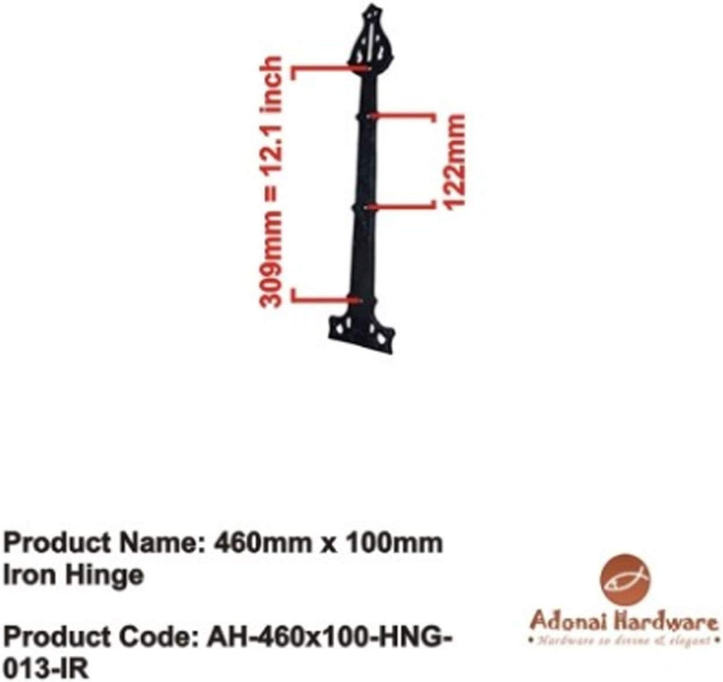 Antique Iron False Hinge Front 18.2 Inch x 8 Pack Black Powder Coated K240131