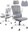 Dark Grey Ergonomic Mesh Office Chair with Lumbar Support Pillow L39322