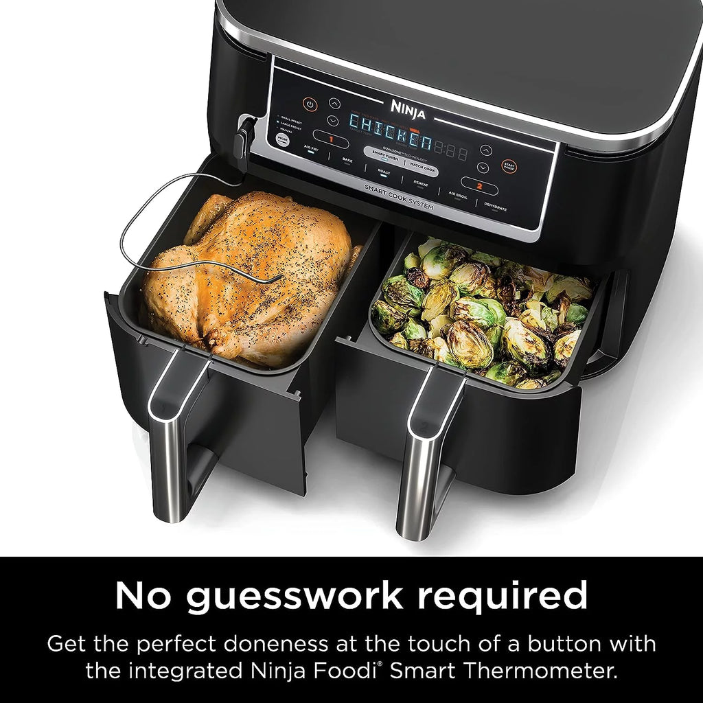 Black 6-in-1 10-qt. XL 2-Basket Air Fryer F326