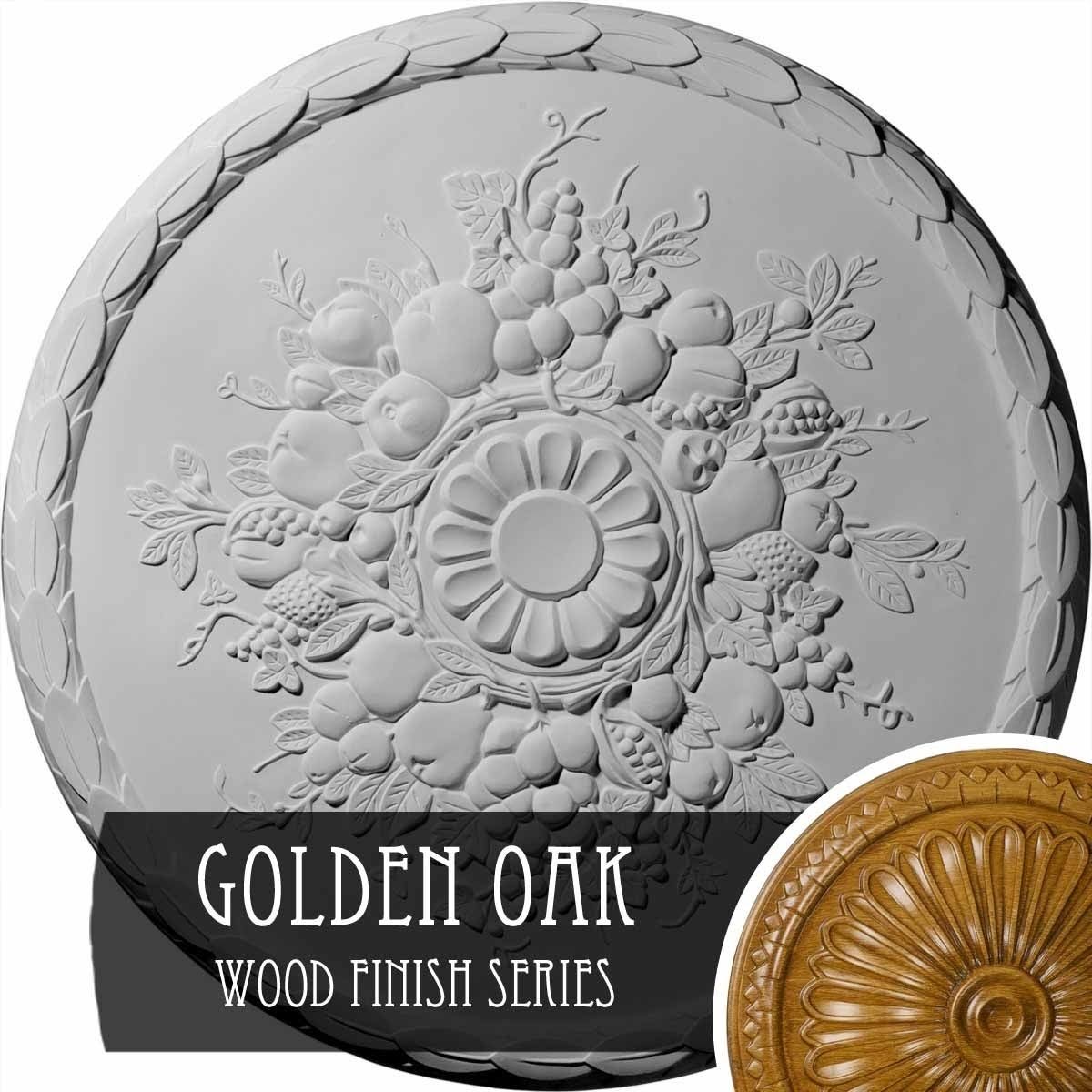22 1/2x22OD x 1 1/4x22P Ceiling Medallion, Hand-Painted Golden Oak L50911