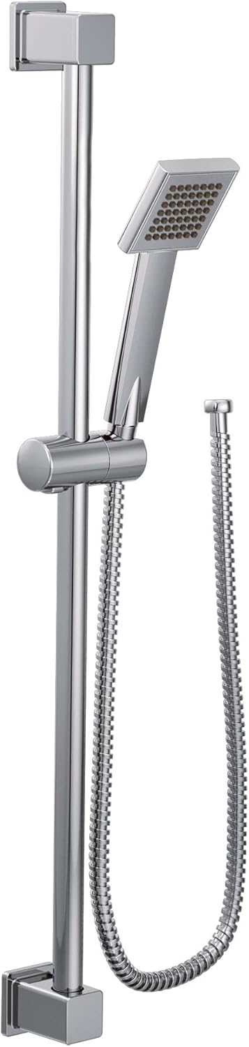 Chrome Handheld Shower with 30-Inch Slide Bar and 69-Inch Metal Hose O31633