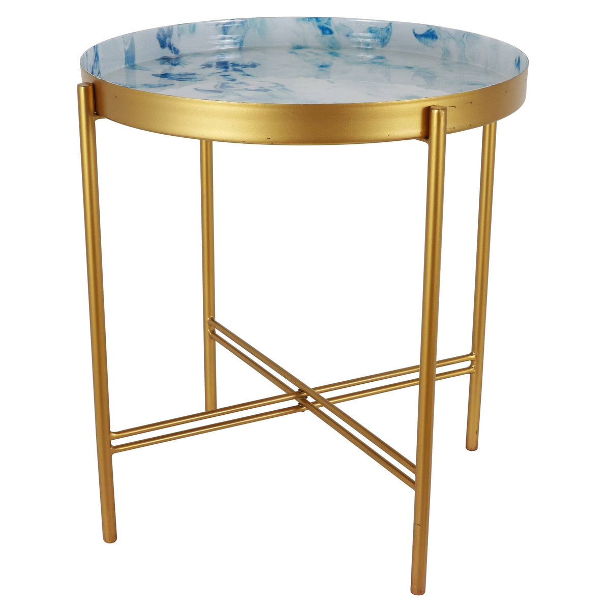 Gold Folding Accent Table Y213622