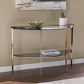 Half Moon Faux Marble Console Table K41532