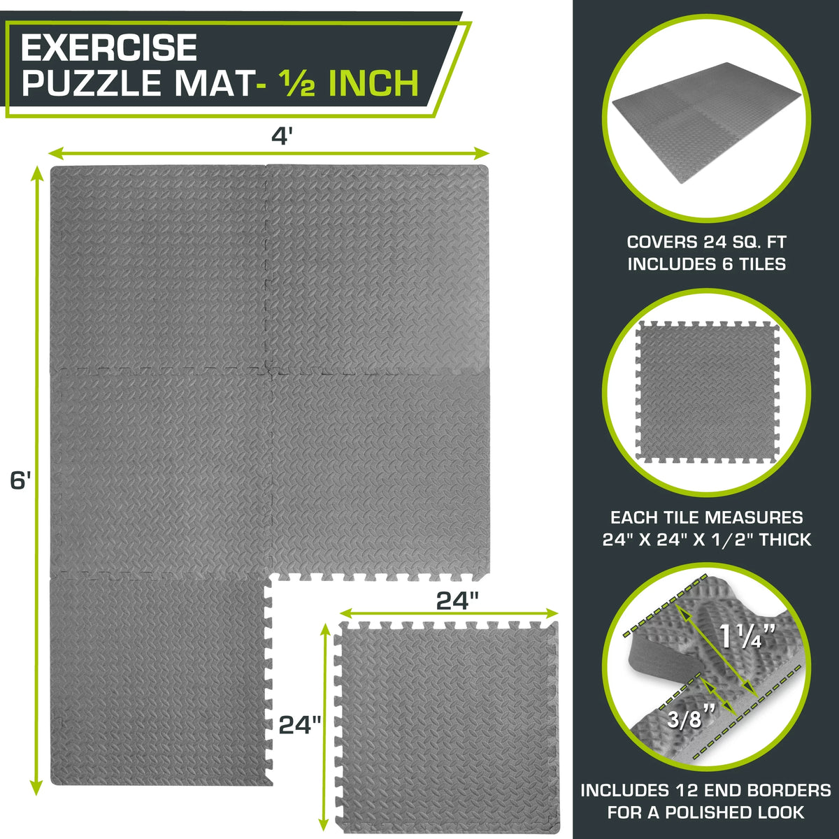 1/2 Thick EVA Foam Interlocking Exercise Mat P211