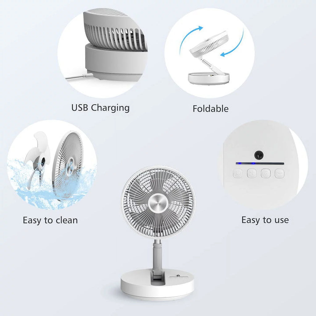 Foldable Portable Adjustable Oscillating Standing Fan W217
